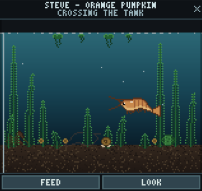 Steve’s full window, name and controls visible, mid-crossing the tank